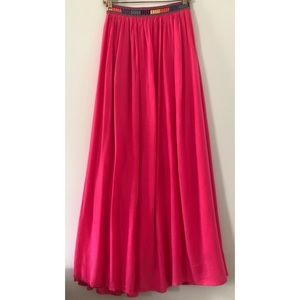 Embroidered Pink Maxi Skirt